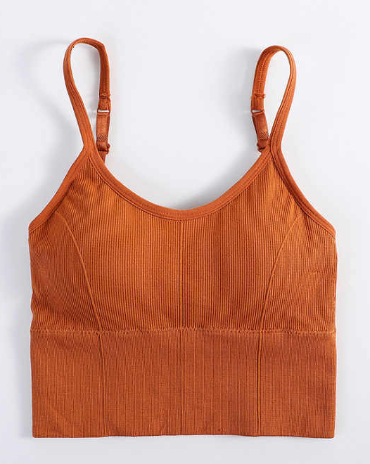 Ribbed and Padded Cropped Tank