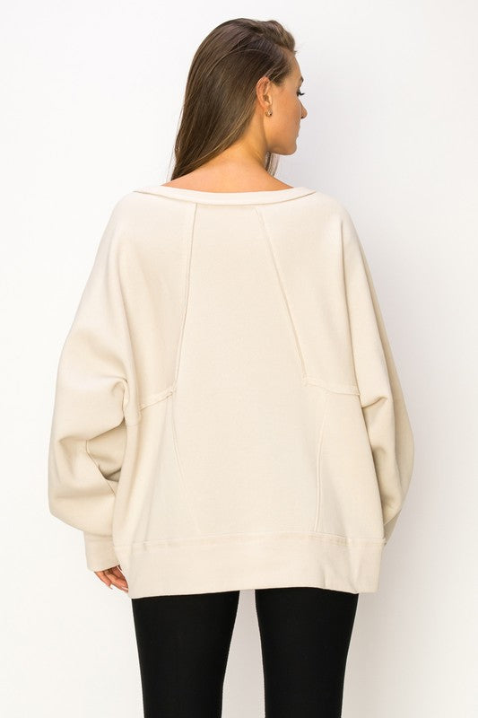 Oversized Patched Crewneck
