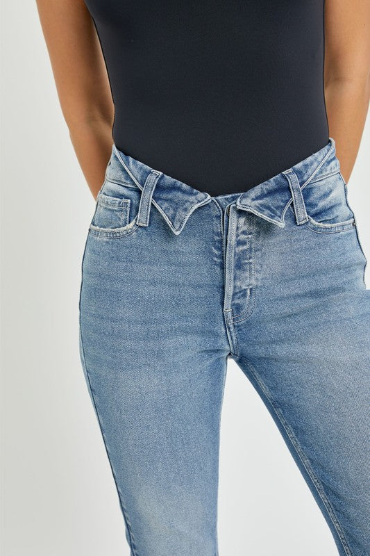 Mid Rise Front Fold Jean