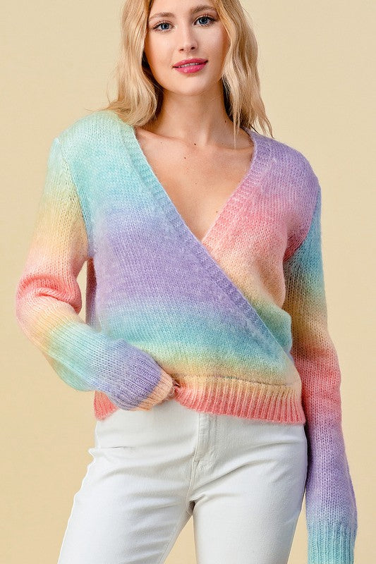 Pastel Rainbow Knit Sweater