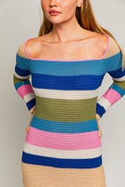 Stripe Crochet Mini Dress