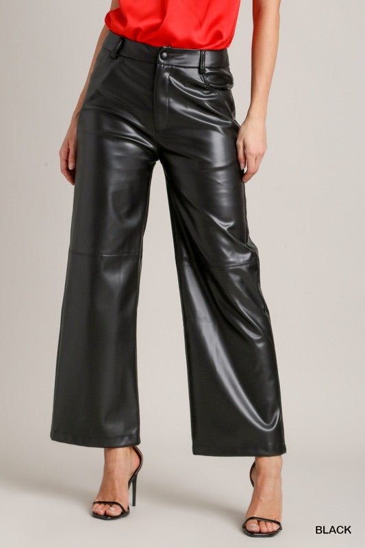 Lynda wide-leg faux leather pants