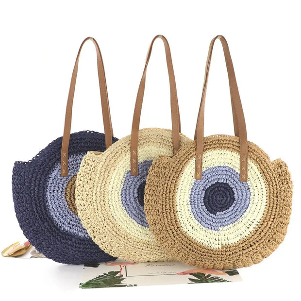 Handwoven Round Tote Bag