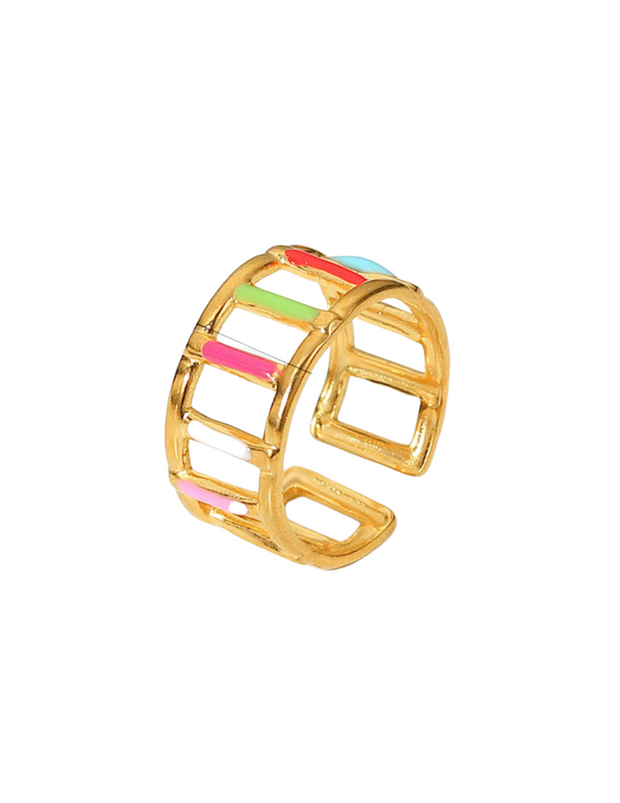 14k Gold Rainbow Ring